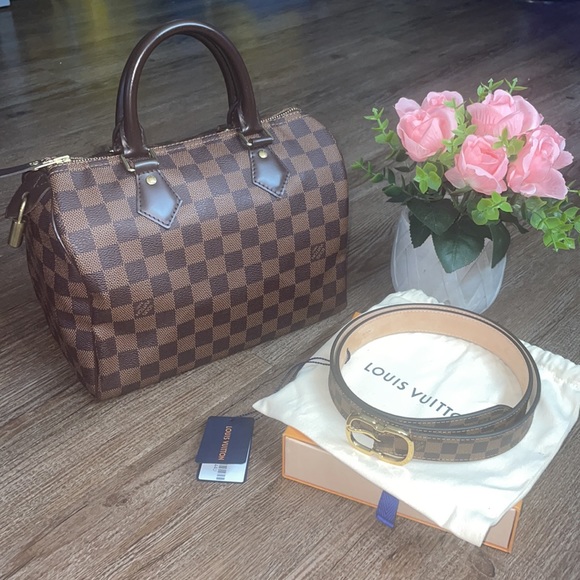 ❌SOLD❌ New Louis Vuitton Women’s Mini Damier Ebene 25MM Belt Size 90❣️ - Picture 3 of 15